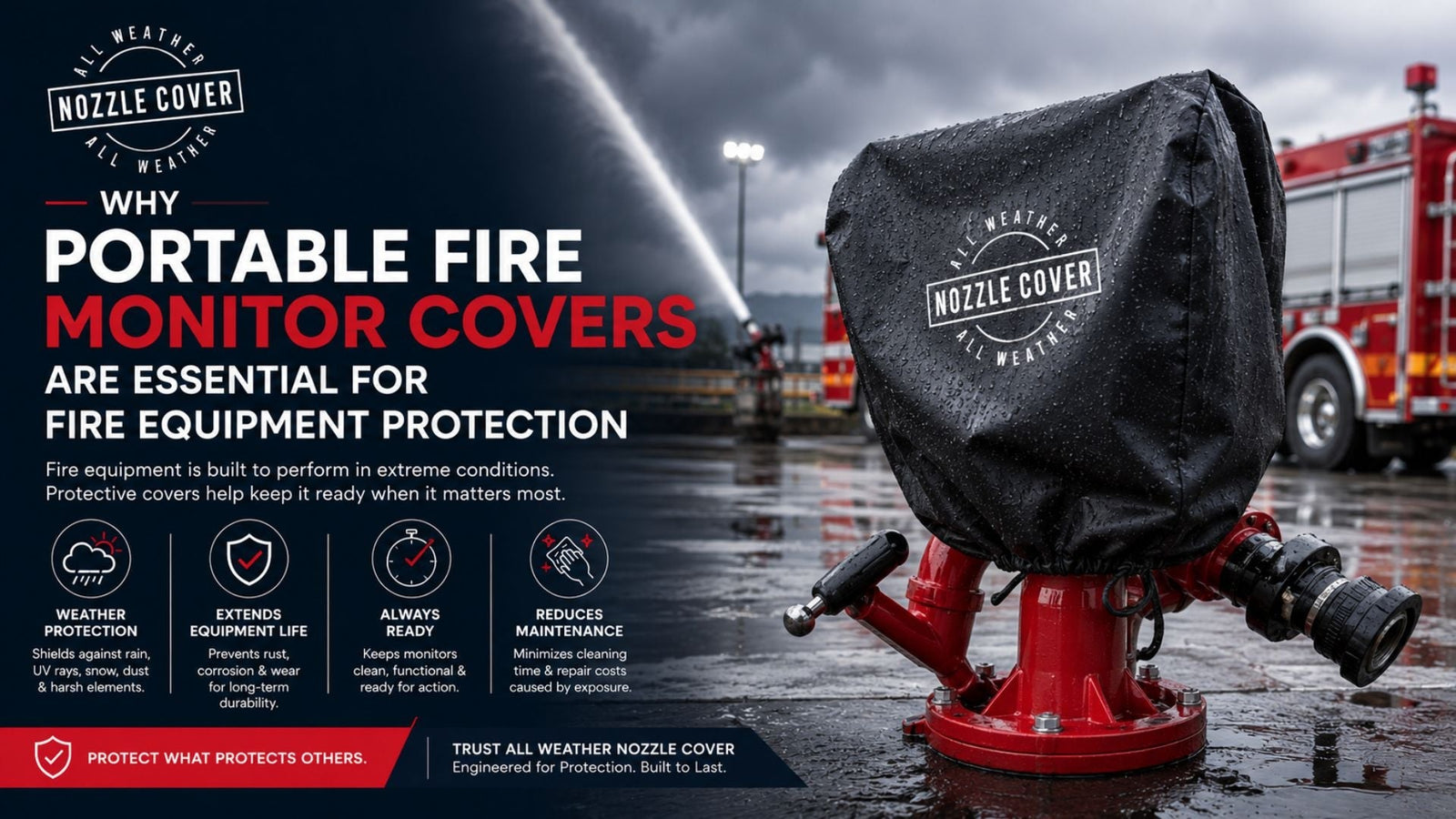 portable monitor cover | portable fire monitor accessories
